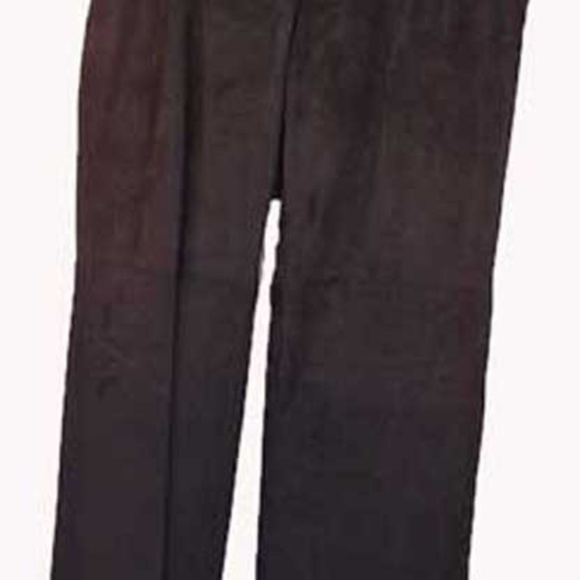 PANTS, SUEDE, BLACK, SIZE 12, SIDE ZIP, FLAT FRONT, DANIER LEATHER, FULLY LINED, - Picture 1 of 7
